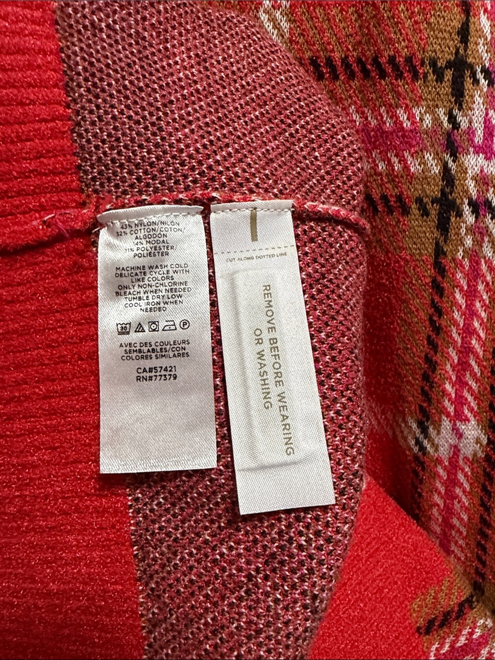 Ann Taylor Jacquard Plaid Boyfriend Cardigan - Picture 9 of 9